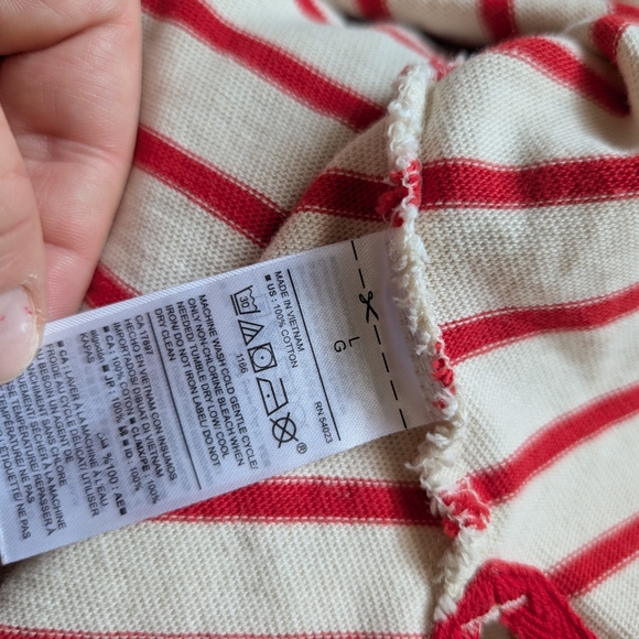 Old navy mariner long sleeve red and cream striped tee - Picture 4 of 5